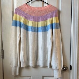 Cupcake Clothing LTD Pastel Color Striped Women's Sweater Medium Wool blend